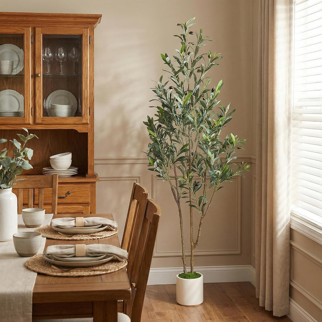 5ft Artificial Olive Tree with Green Moss
