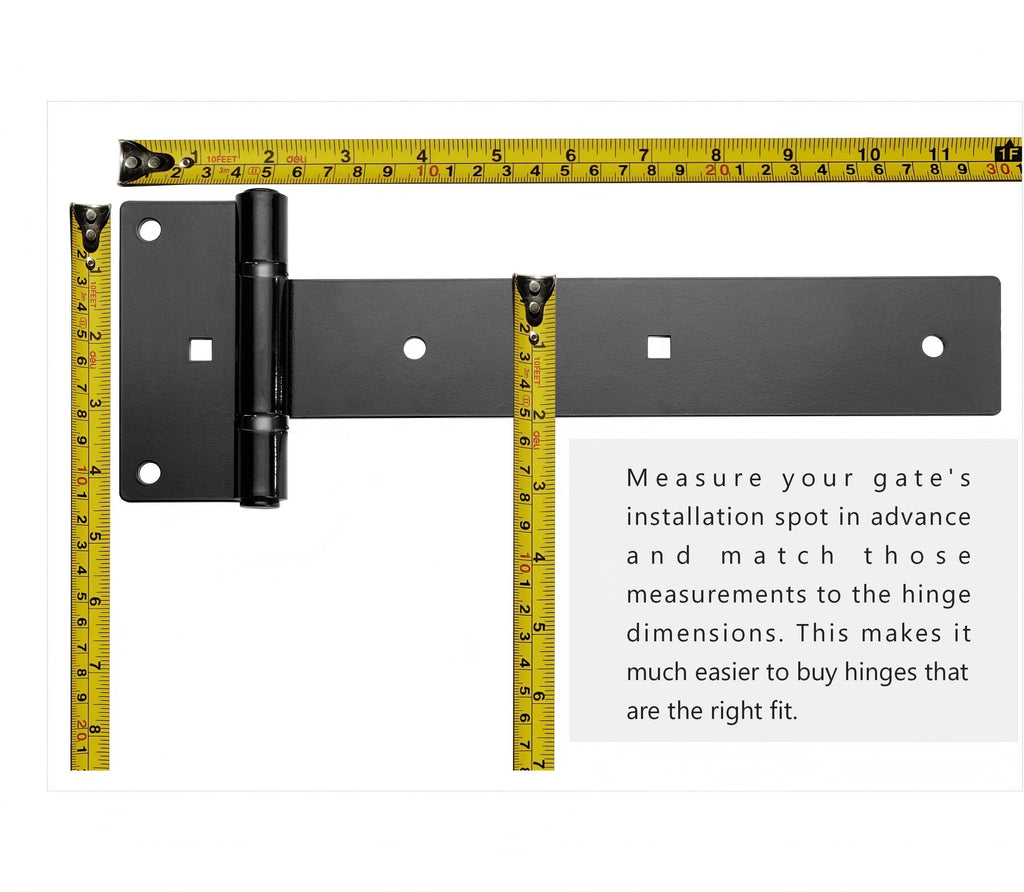 12 Inch Heavy Duty T Strap Hinges, Thickened Solid Steel
