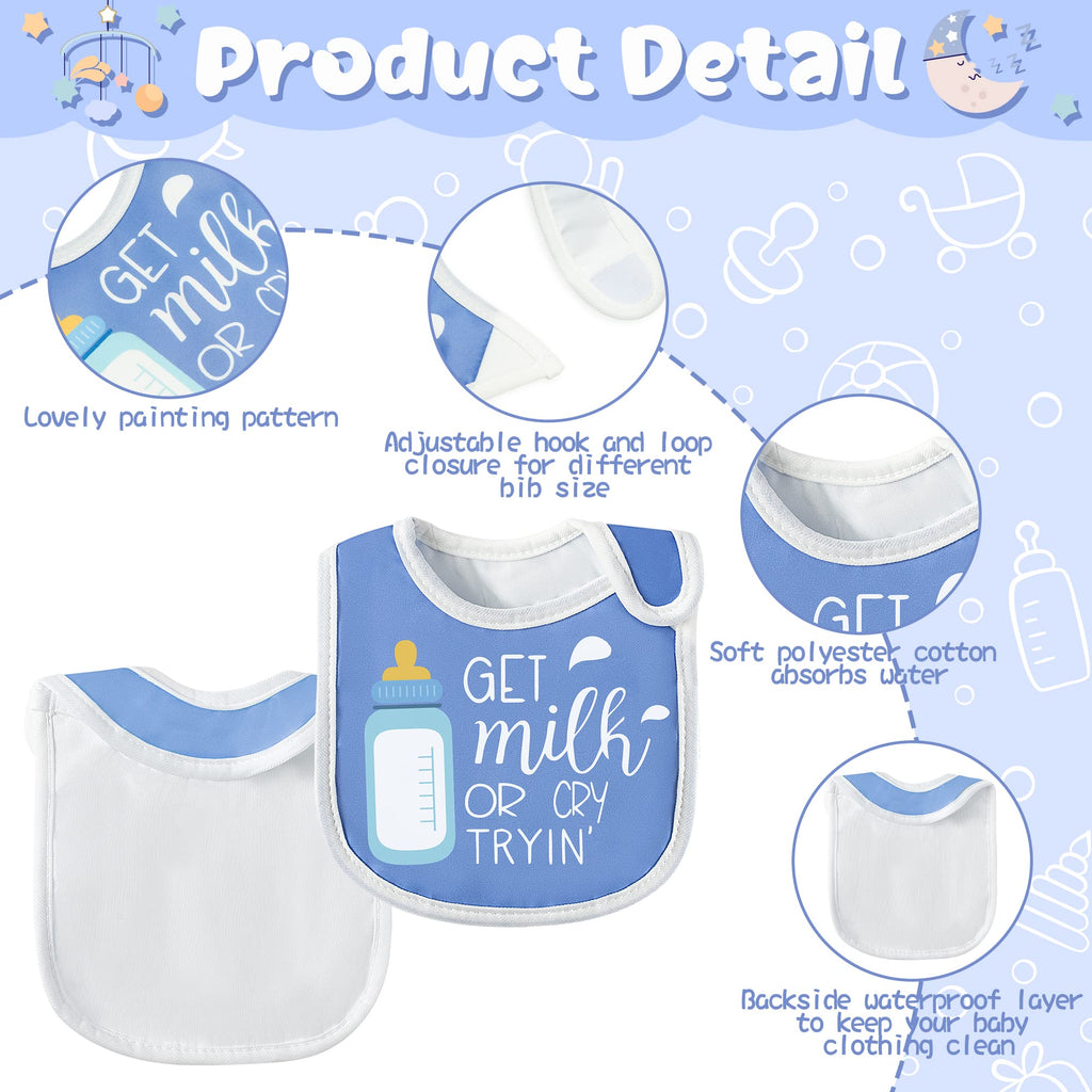 7Pcs Cotton Waterproof Baby Bibs Adjustable Hook Loop Closure Infant Bib Unisex Colorful Newborn Babies Food Bibs for