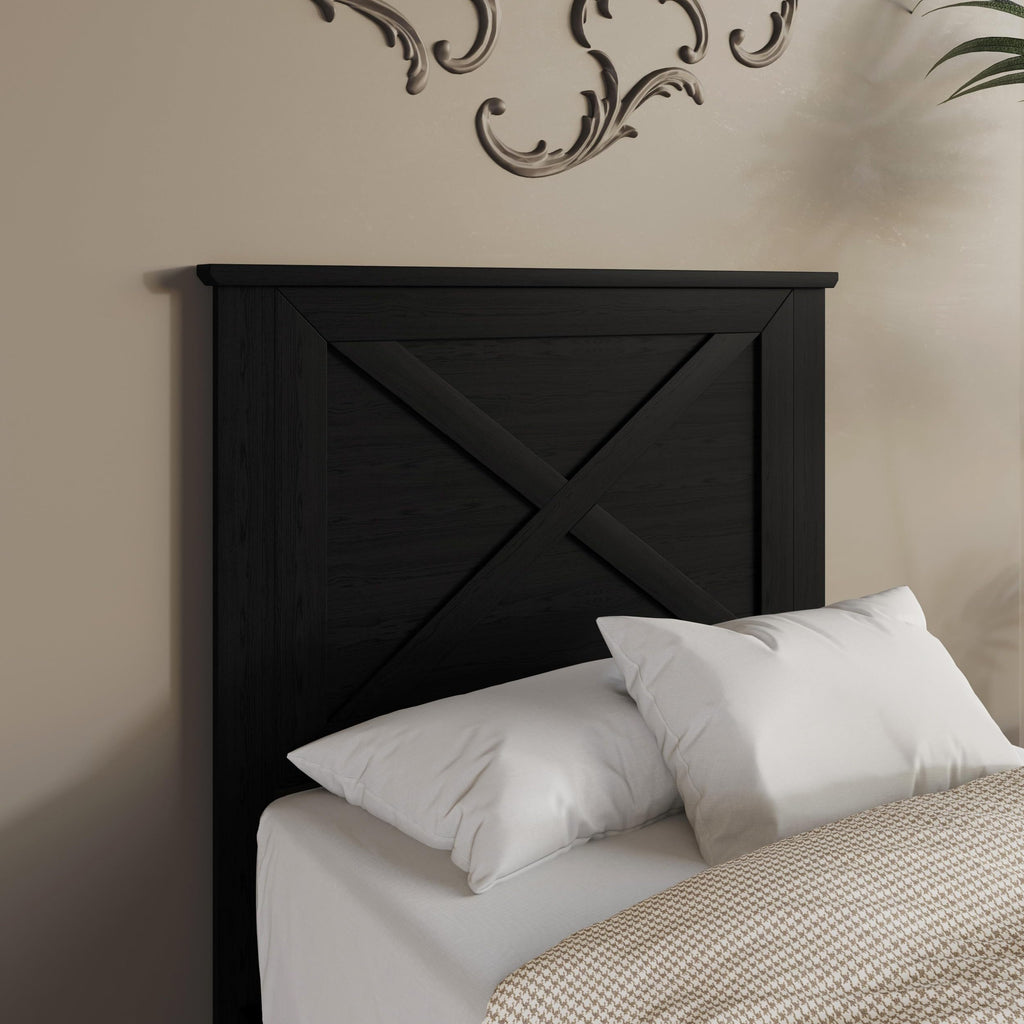 Raleigh X-Design Wood Headboard, Black