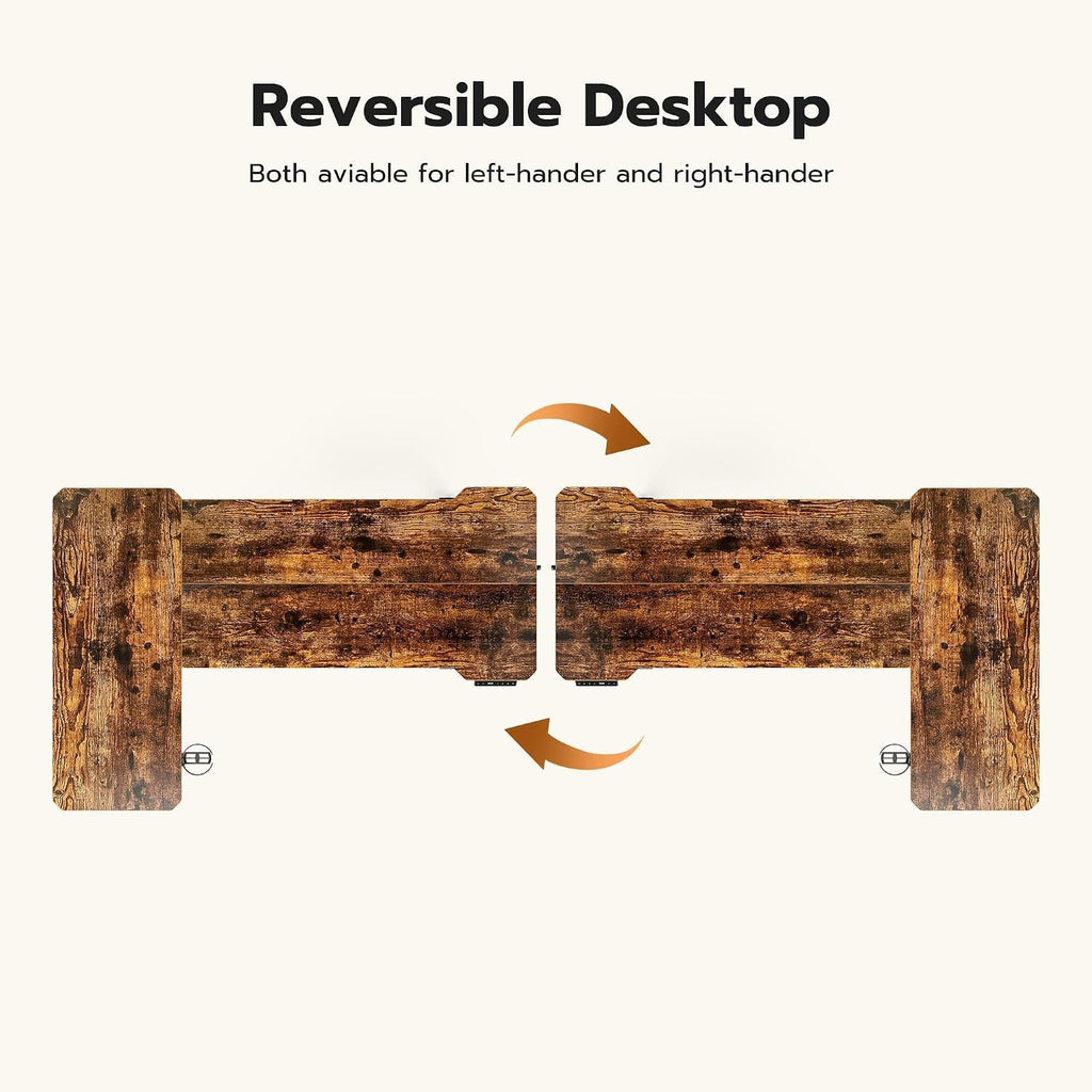L Shaped Electric Standing Desk - 59x40 Inch Reversible Corner Sit Stand Desk with Hook&Cup Holder,Electric Height