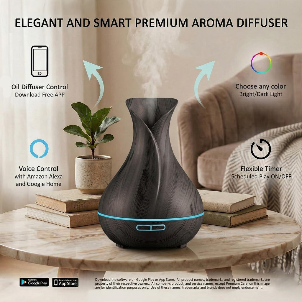 Smart WiFi Humidifier - Aromatherapy Essential Oil Diffusers with App Control & Voice Control - Works with Alexa &