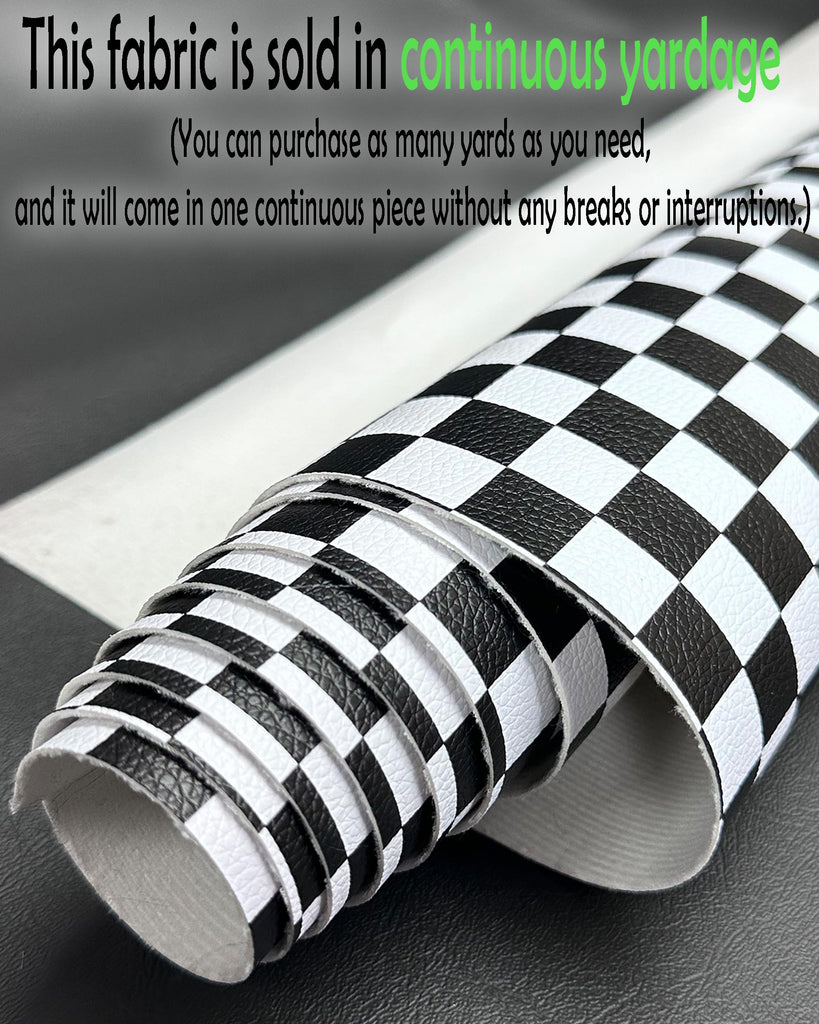 Vinyl Upholstery Embossed Fabric Racing Checkers 54" Wide Sold By The Yard
