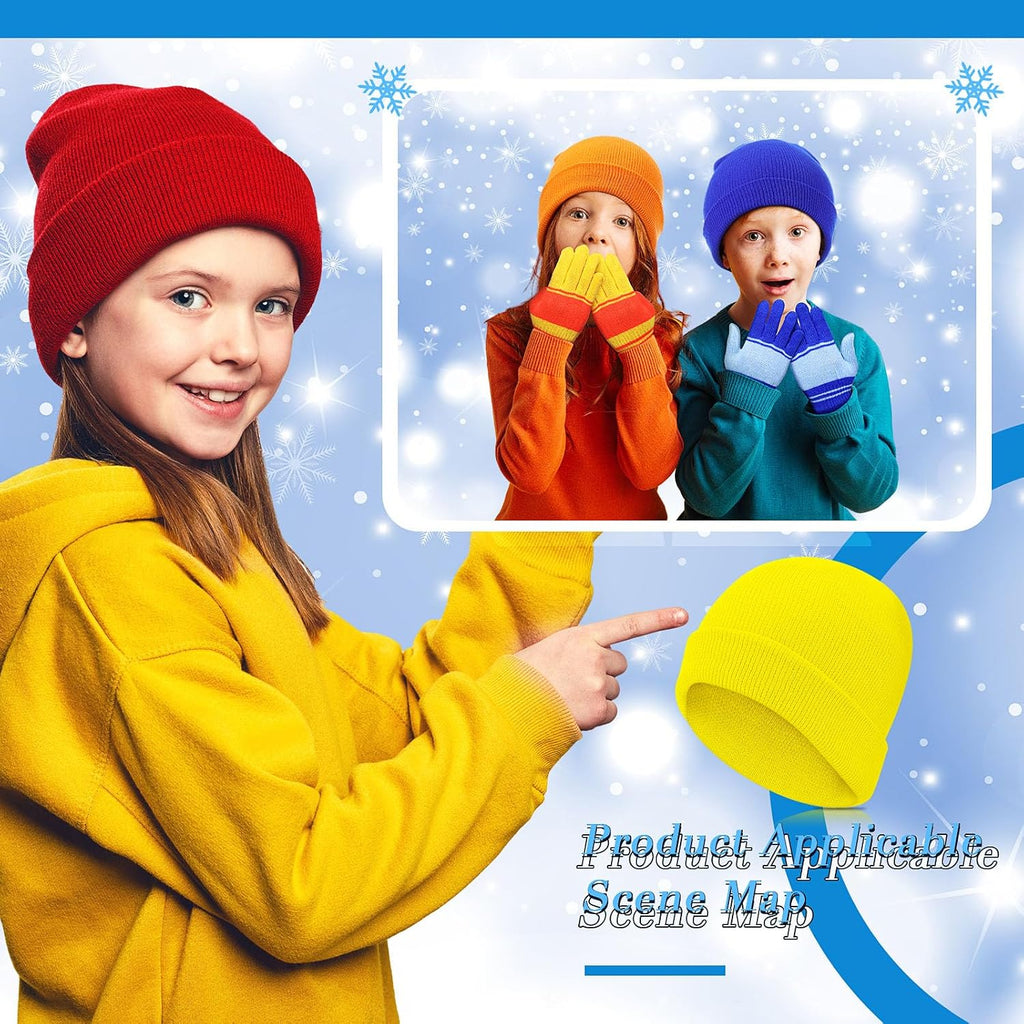 24 Pcs Kids Hats and Gloves Sets