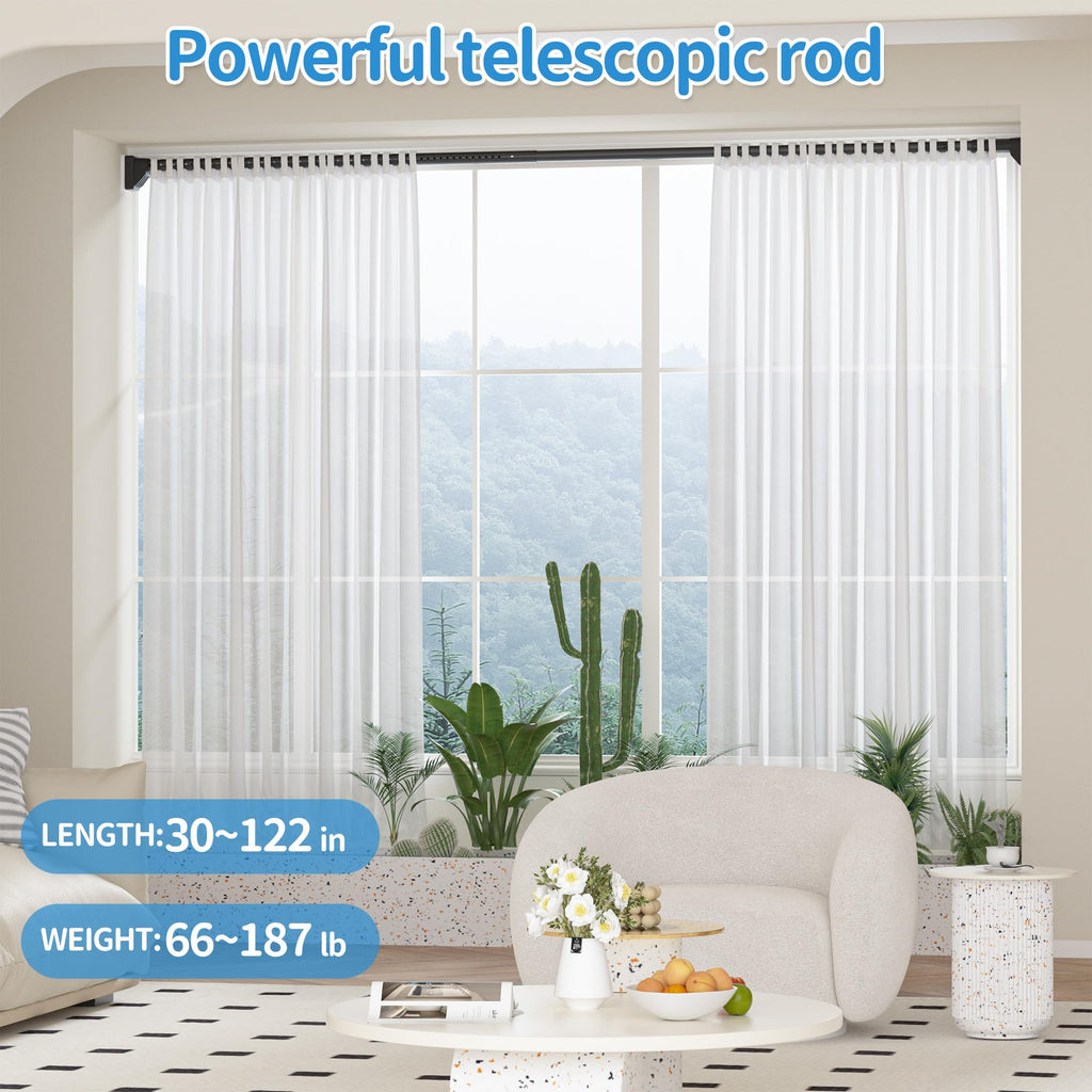 Heavy Duty Tension Pole with Suction Base & One-Click Extension, 1.26in Steel Clothes Rail & Curtain Rod 41-87in, No