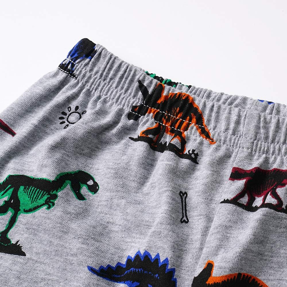 Hand Toddler Boys Pajamas Cotton Summer Pjs for Boy Jammies Dinosaur Train Sleepwear Short Sets