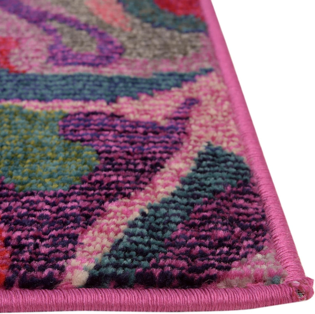Theia Collection Rug - Multi Washable Area Rug - Modern Striped Design for Playrooms, Living Rooms, and