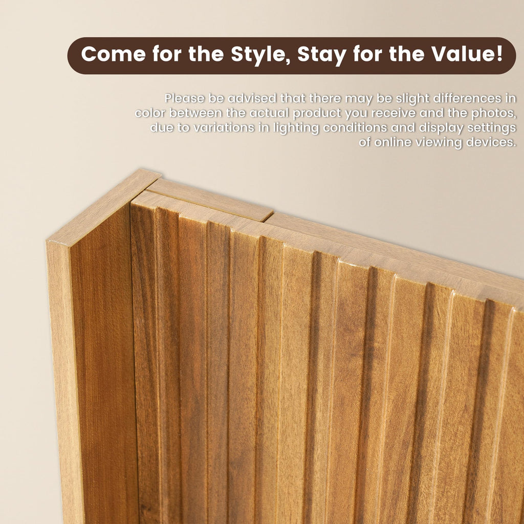 Fluted Headboard Only, 80" Antique Oak Wall Mount