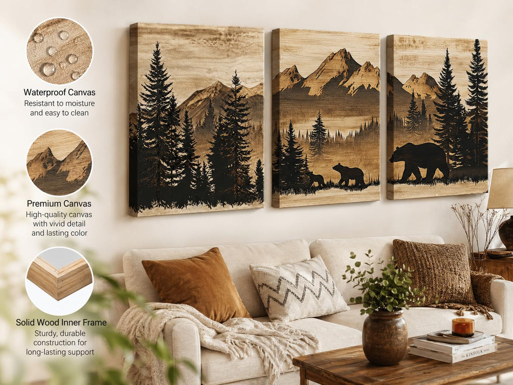 Art, Framed Canvas Prints, Set of 3, 12x16 in