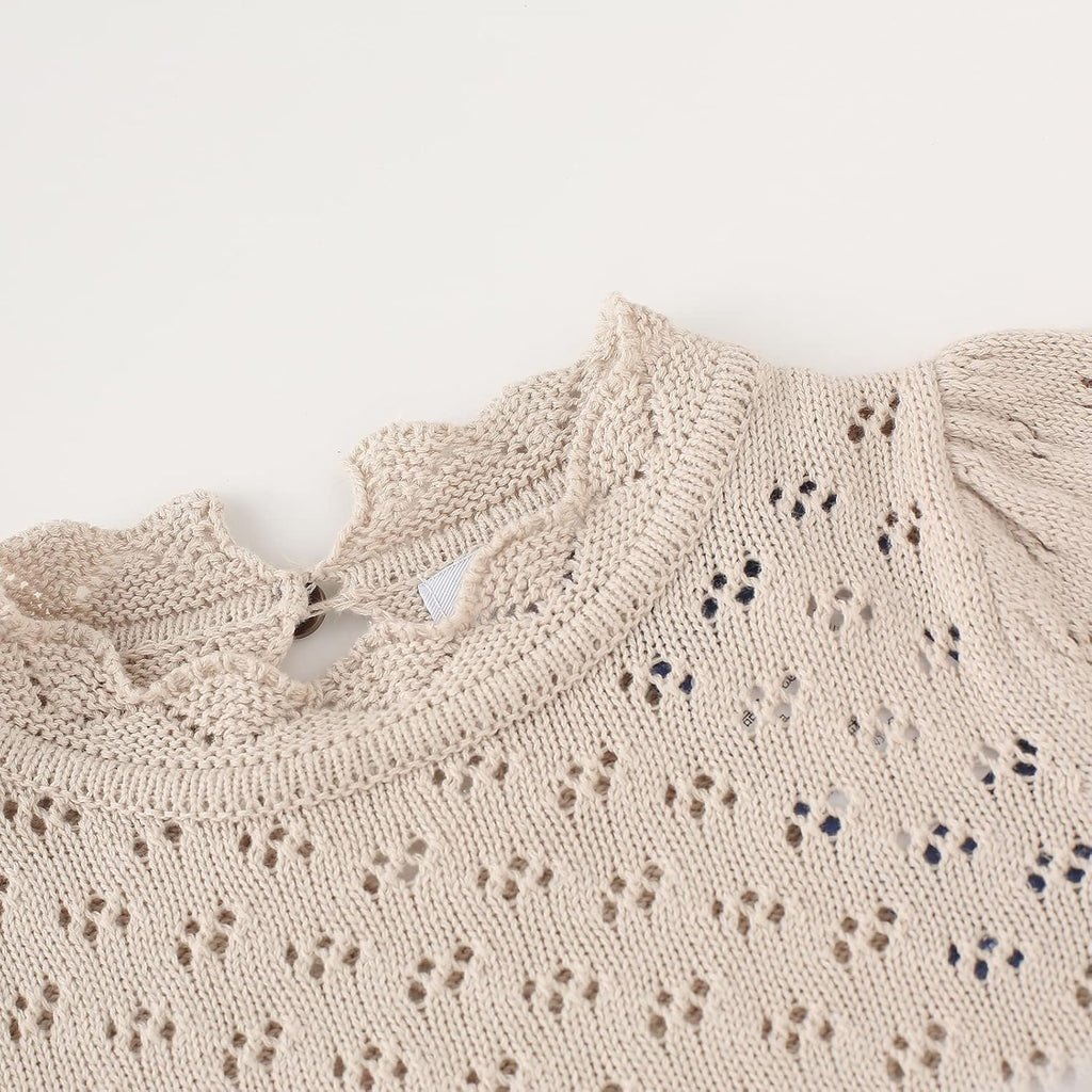 Baby Girls Lace Sweater Kids Knit Pullovers Crochet Tops