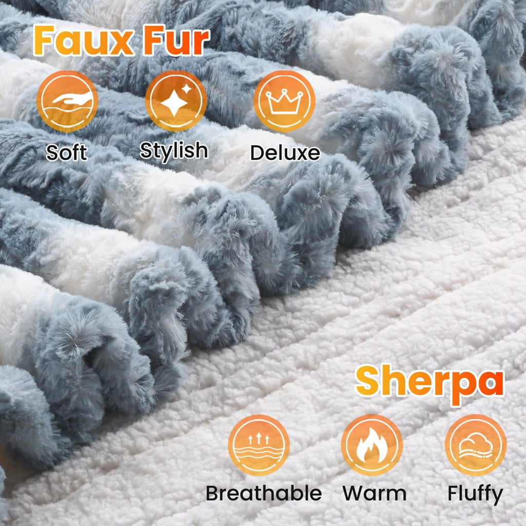 Heated Blanket Queen Size 84" x 90", Electric Blanket with Dual Controls, 0.5-12 Hours Timer & 10 Heating Levels, ETL