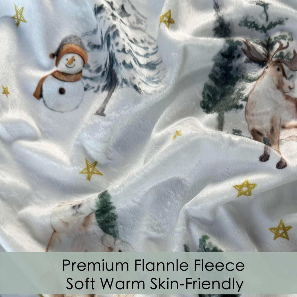 2 Pack Flannel Fleece Crib Sheets, Winter Woodland