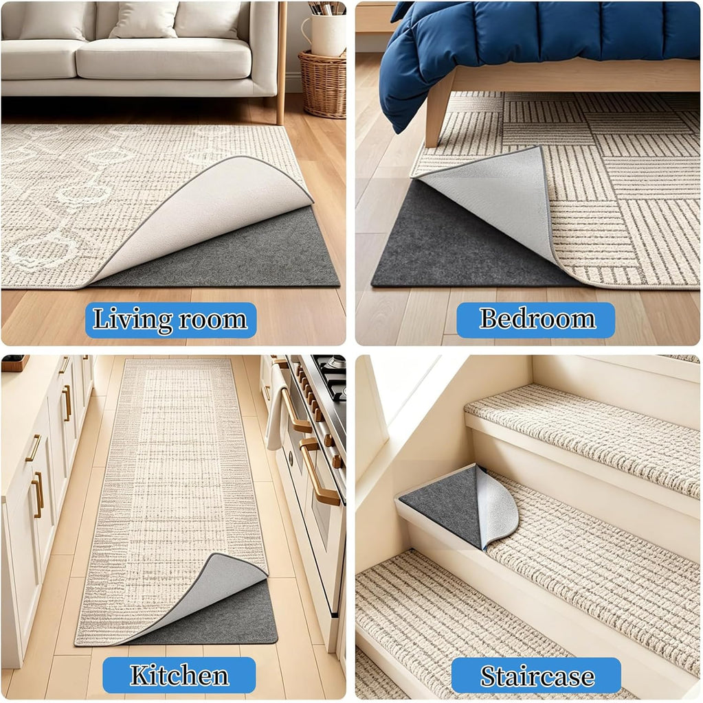 Anti-Slip Carpet Mat, 8x10 Rug pad, Felt Rubber Carpet Mat - Set of 80
