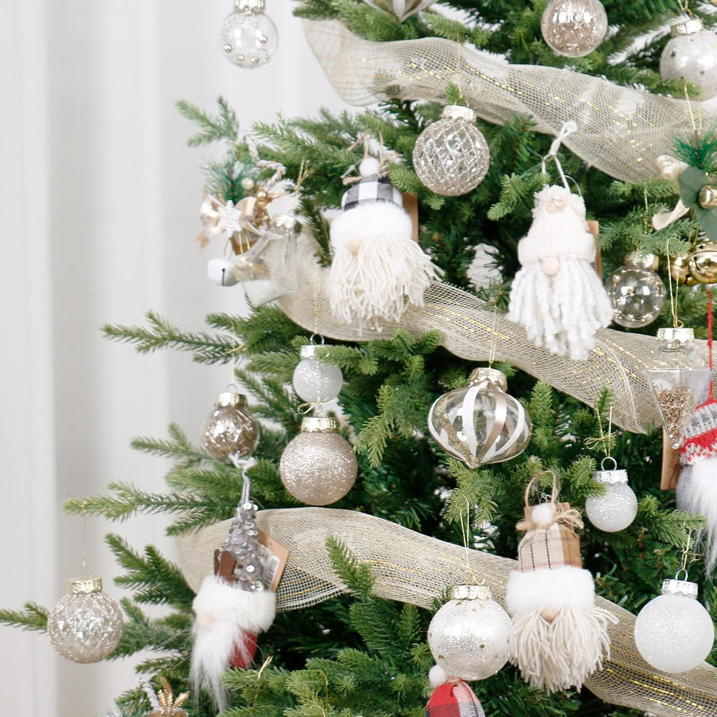 Champagne/White Christmas Ball Ornaments Set for Tree Decor - Set of 34