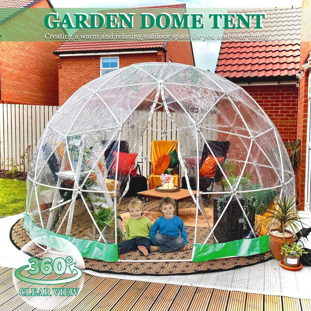 Garden Dome 12FT Clear Tent Outdoor for Garden, Weather Proof Pod Camping Patio Tent for Backyard Canopy Gazebos