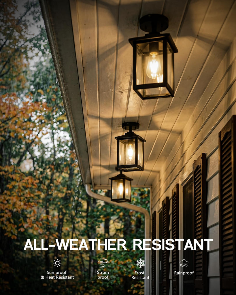 13" Dusk to Dawn Outdoor Semi Flush Mount Ceiling Light