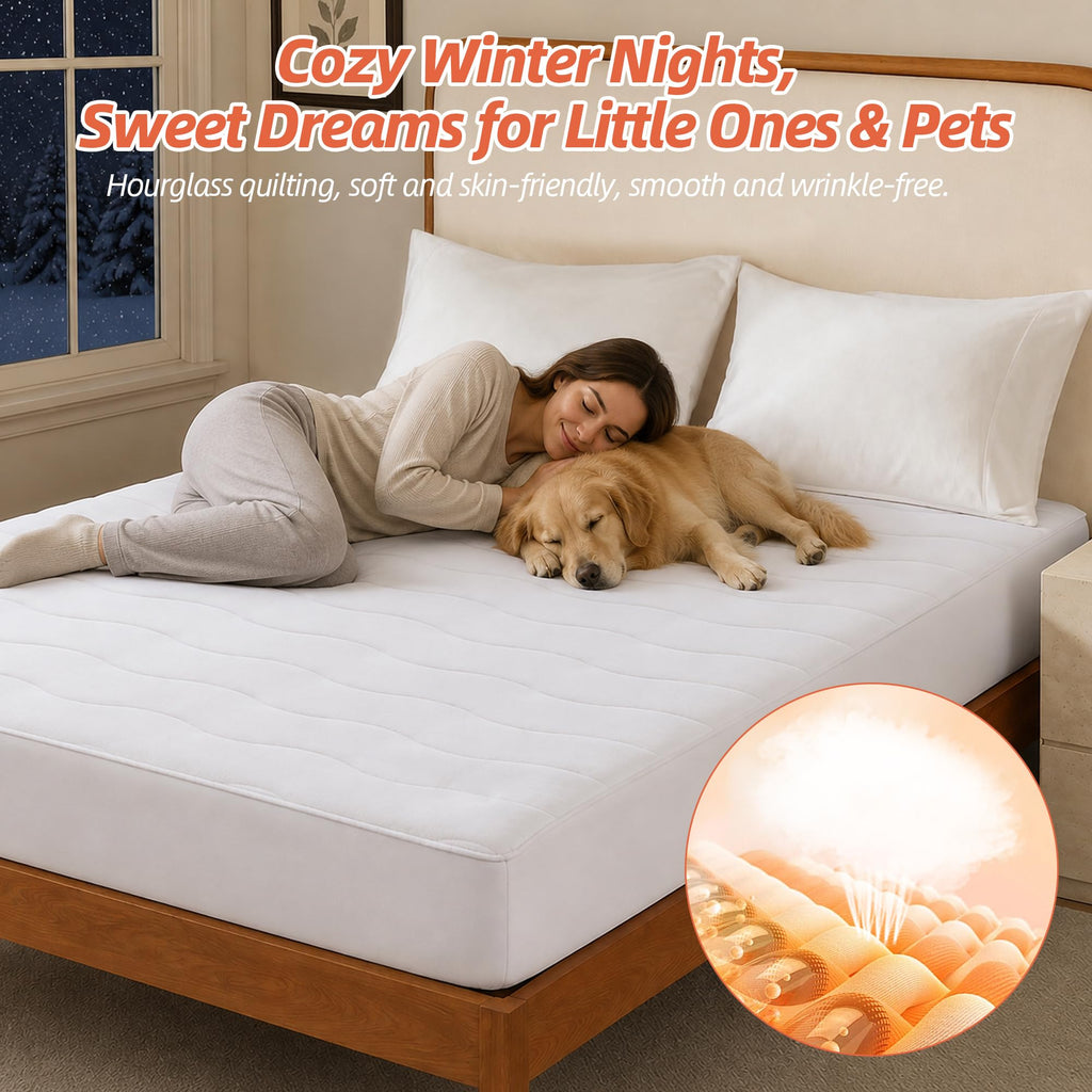 Heated Mattress Pad, Cozy Bed Warmer with Preheat & Memory