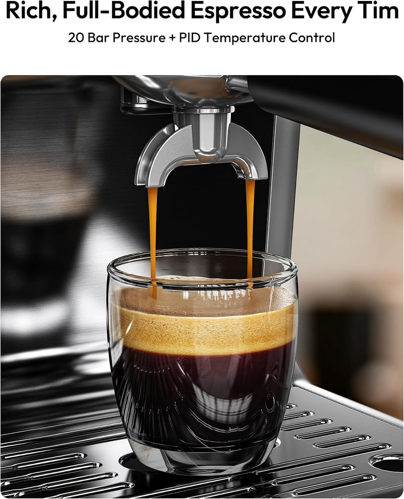 Espresso Machine with Grinder, 20 Bar Professional Espresso Coffee Maker ,with Milk Frother for Latte, Cappuccino &