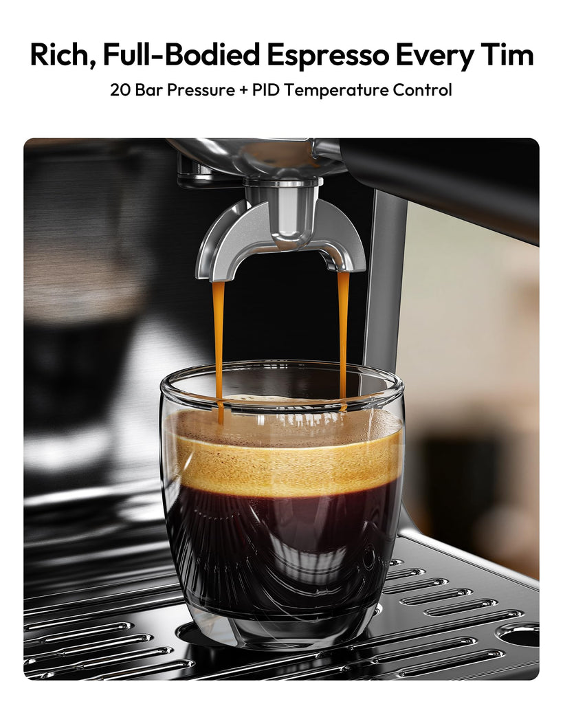 20 Bar Espresso Machine with Grinder and Milk Frother