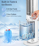 Evaporative Air Swamp Cooler - 38inch Cooling Fans that Blow Cold Air, Portable Tower Fan with 3L Water Tank
