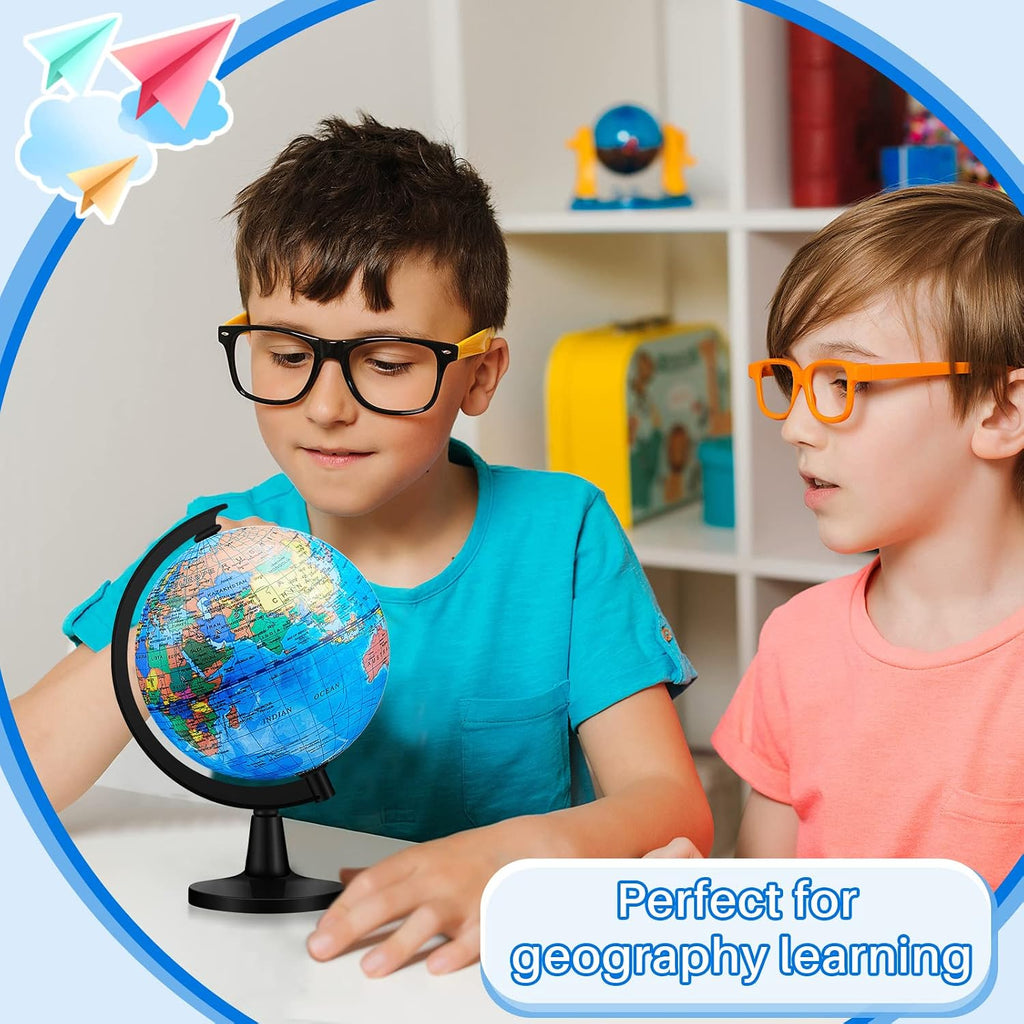 World Globe for Kid 4.6'' Earth Globes with Black Stand - Set of 6