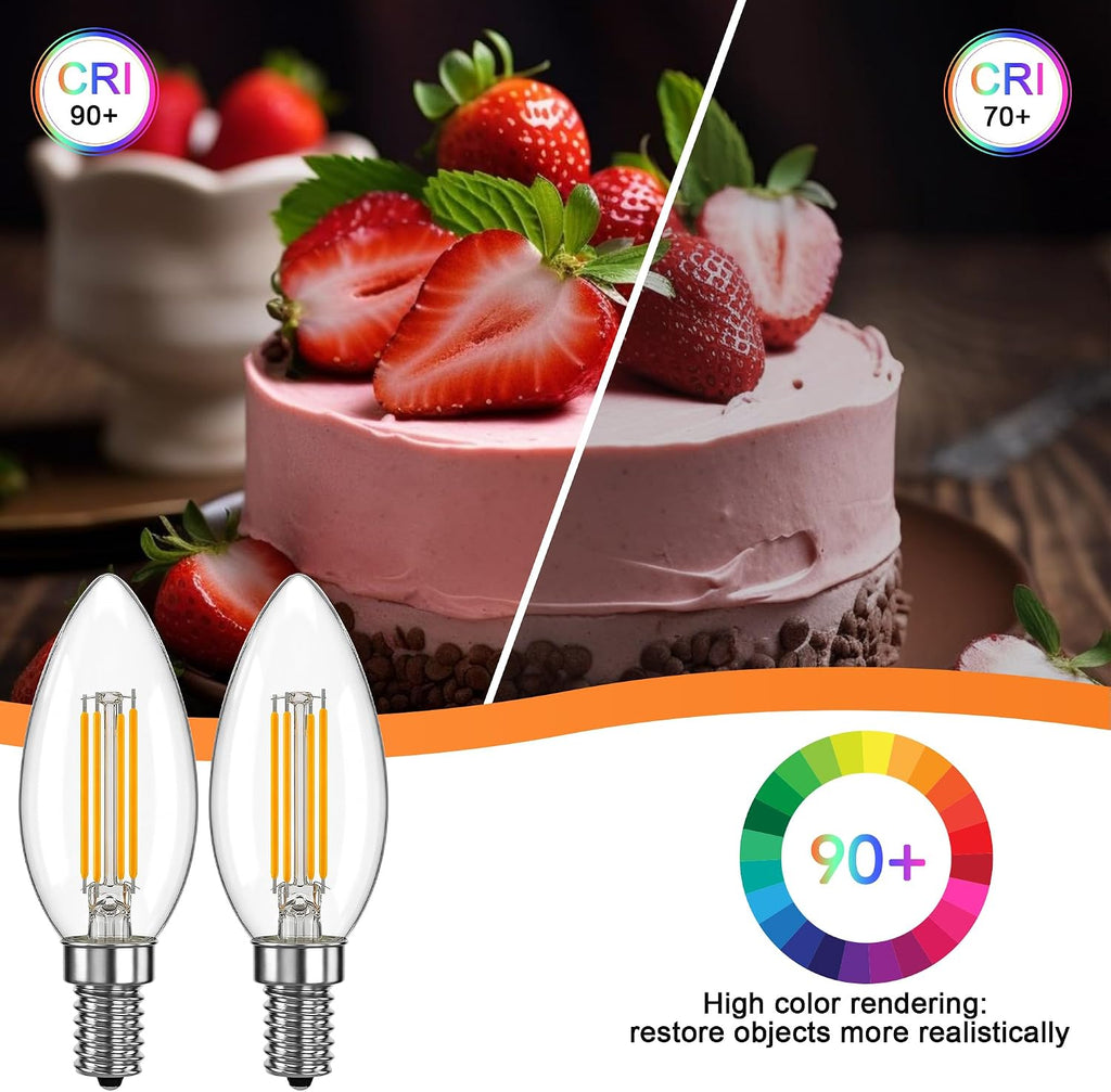 Candelabra Bulb E12 Dimmable 6W Equivalent 60W 2700K 6 Pack
