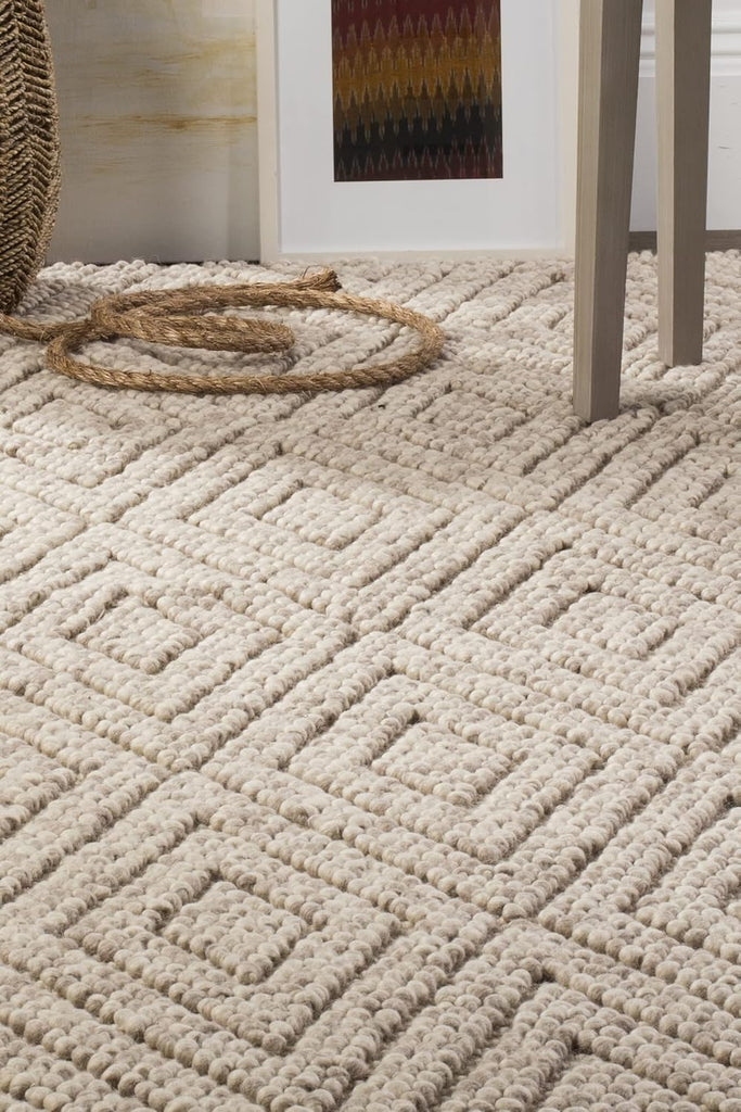 Natura Area Rug - 10' x 14', Beige, Handmade Wool