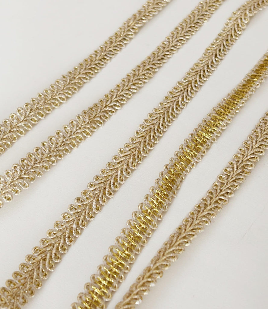 Gold Braid Lace Trim 0.4 Inch Gimp Braid Trim for Wedding Bridal Costume Sewing DIY Crafts Clothing - 10 Yards