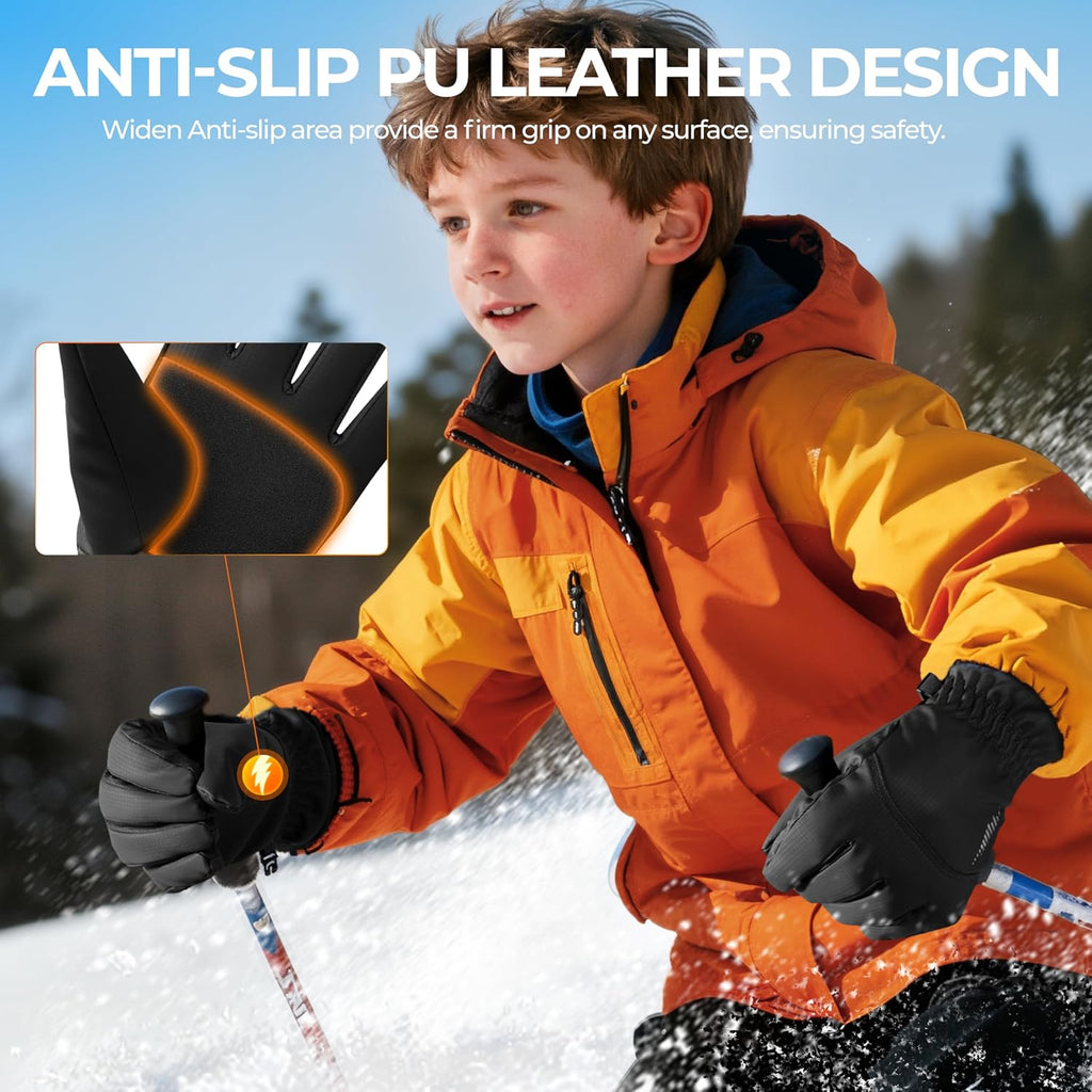 Kids Winter Gloves Ski Touchscreen Waterproof Warm for Boy Girl
