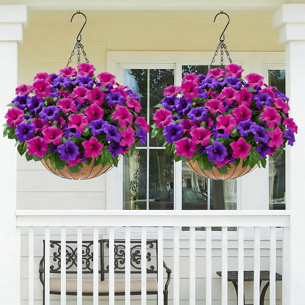 Artificial Flowers for Outdoors, 1 Potted Realistic Fake Outdoor Flowers