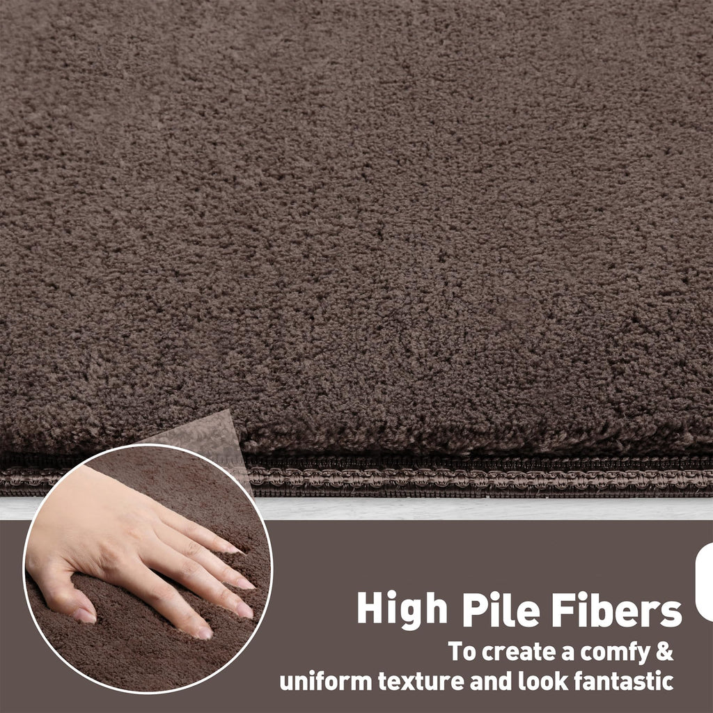 Bullnose Carpet Stair Treads Ultra Plush Dark Brown 14 Pcs