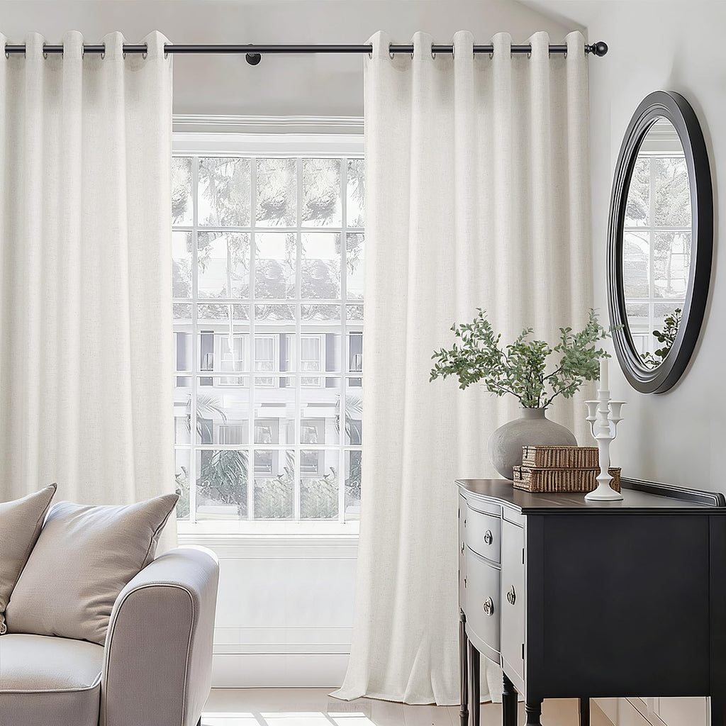 Extra Wide Linen Curtains 96 Inches Long Sliding Glass Door