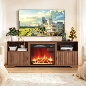 For Tvs up to 80" with Adjustable Shelf Charging Station