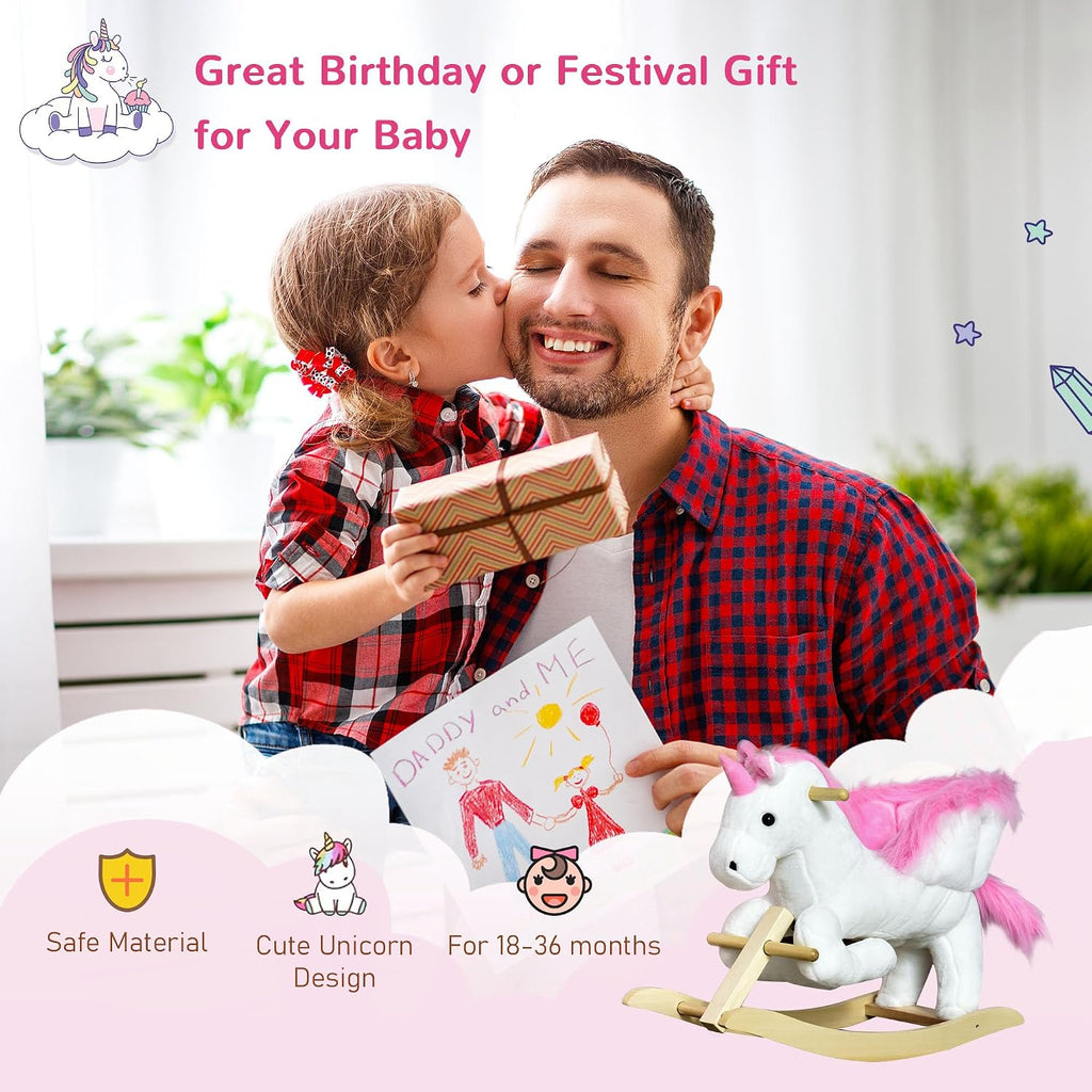 Unicorn Baby Rocking Horse Toy for Kids with Heavy-Duty Support System
