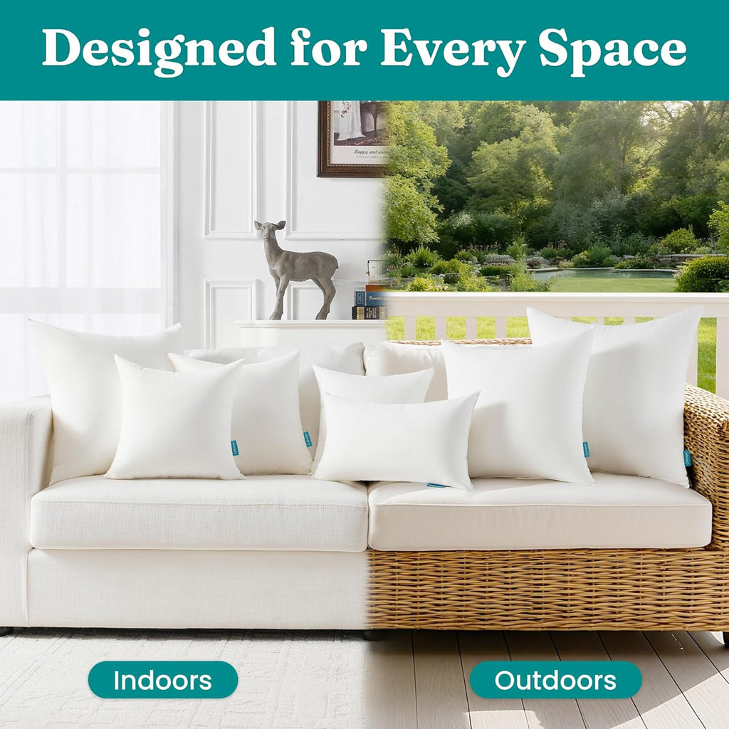 12x20 Outdoor Lumbar Pillow Inserts Waterproof Cushions - Set of 2