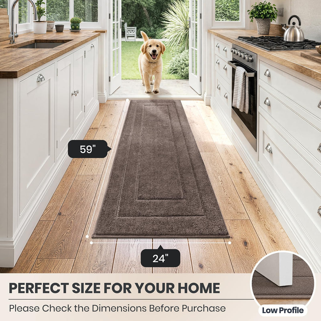 Hallway Runner Rug, ", Grayish Brown