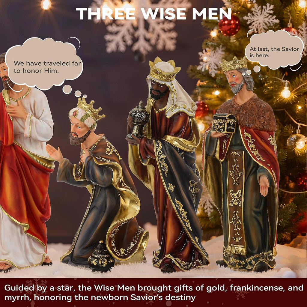 15in Large Nativity Scene Figurines, 12-Piece Nativity Sets & Figures