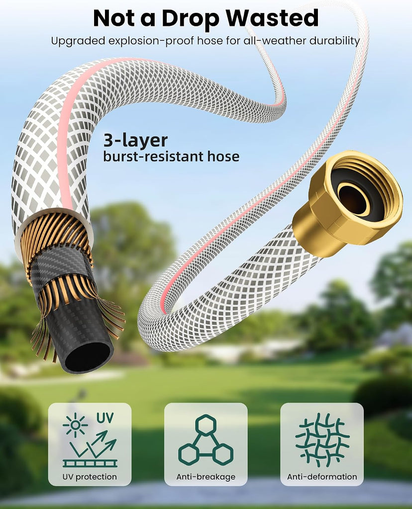 Retractable Garden Hose Reel 1/2 Inch x 100 ft,Automatic Slow Rewind System | Heavy Duty Automatic Garden Hose Reels