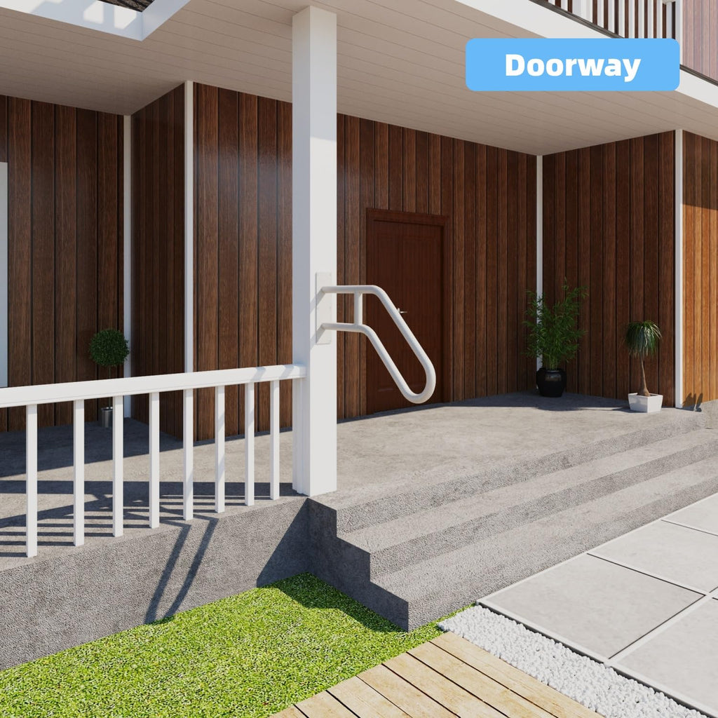 Handrails for Outdoor Steps Wall Mount, Railings for 1-3 Steps, U-Shaped Handrail with Powder Coated Finish, Stair