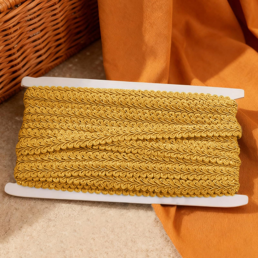 Gimp Braid Trim, Deep Gold, 1/2 Inch Wide 14 Yards