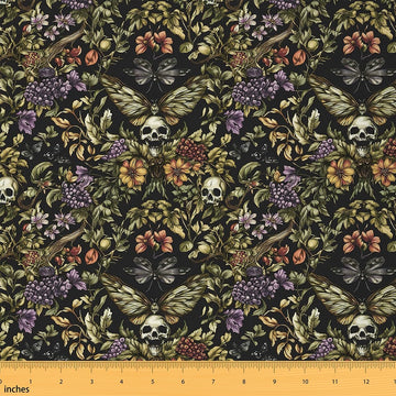 Sugar Skull Upholstery Fabric Decorative Soft