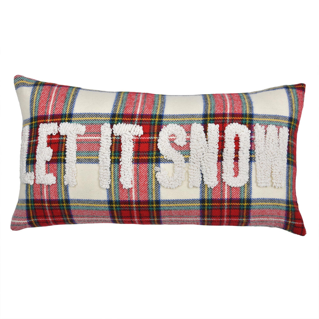 Let It Snow Christmas Decor Velvet Decorative Rectangle Throw Lumbar Waist Pillow Case Cushion Cover for Couch Living