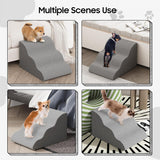 Pet Stairs for Small Dogs and Cats, Comfortable Curved Design with Waterproof Cover