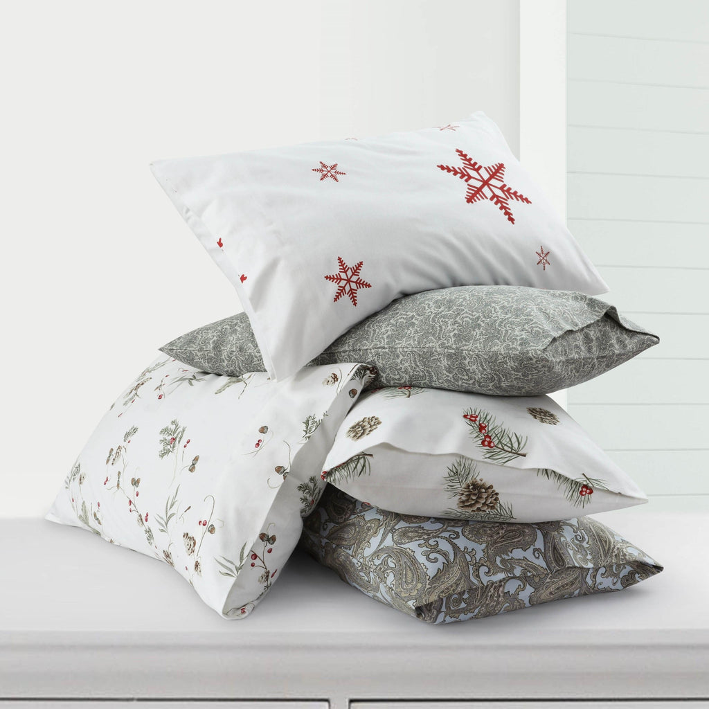 100% Cotton King Pillowcase Set, Ultra-Soft Portuguese Flannel Bedding, Envelope Closure, Cozy Flannel, Two