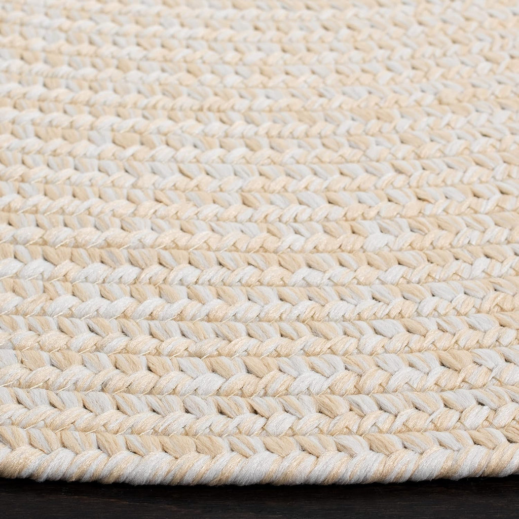 Braided Indoor/Outdoor Oval Rug 4x6, Ivory & Beige BRD315B