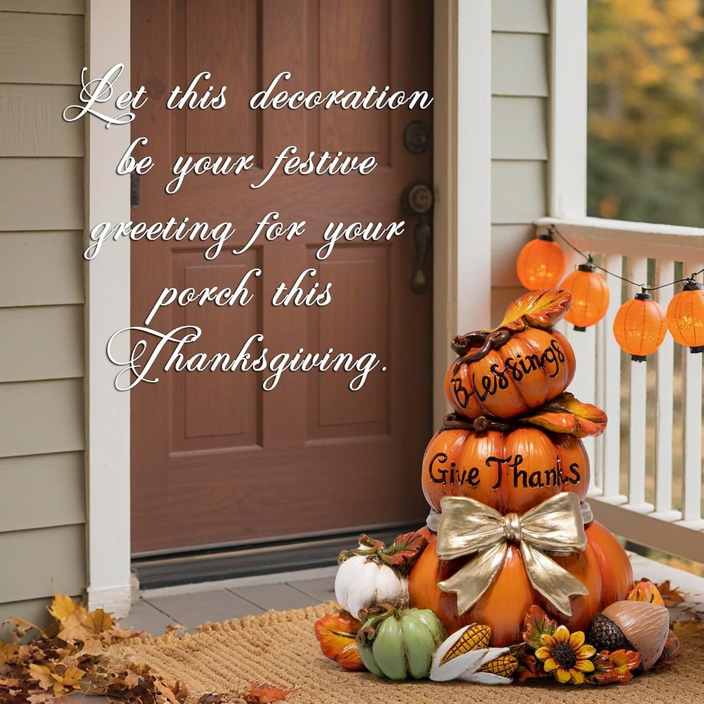 Stacked Scarecrow Figurine, Fall Thanksgiving Indoor Decor