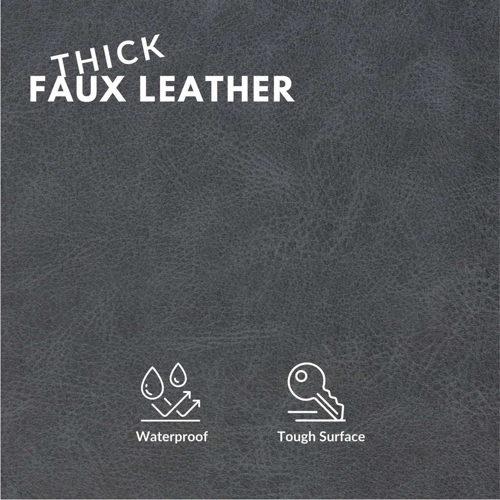 Faux Leather Fabric, Thick Durable Synthetic Repholstery Leather Vinyl, Soft Touch Distressed DIY and Craft Material