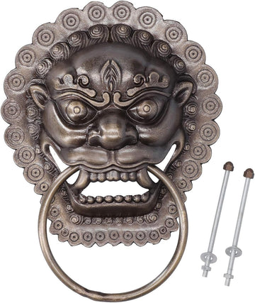 Lion Head Door Knocker, Chinese Door Knocker Antique Animal Head Door Pull, Antique Brass Lion Door Handle