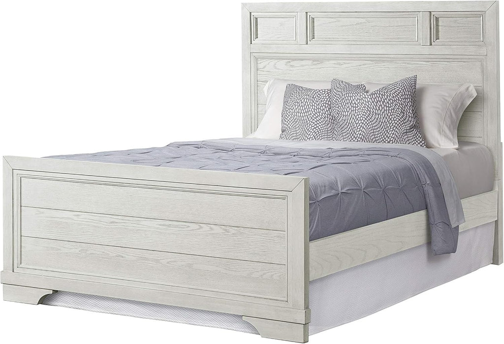 Traditional Wood Convertible Crib, White Dove Finish, 4-in-1 Design, Solid Hardwood, Adjustable Heights, Steel Spring