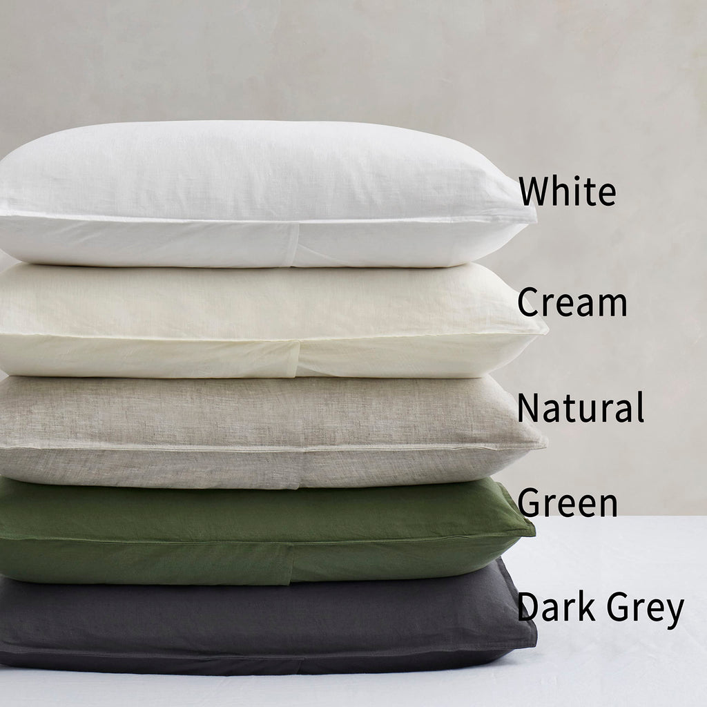 100% Linen Pillow Shams Euro Size Dark Grey Linen Pillow Case